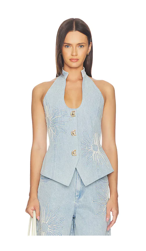 Amana Denim Vest by The Wolf Gang