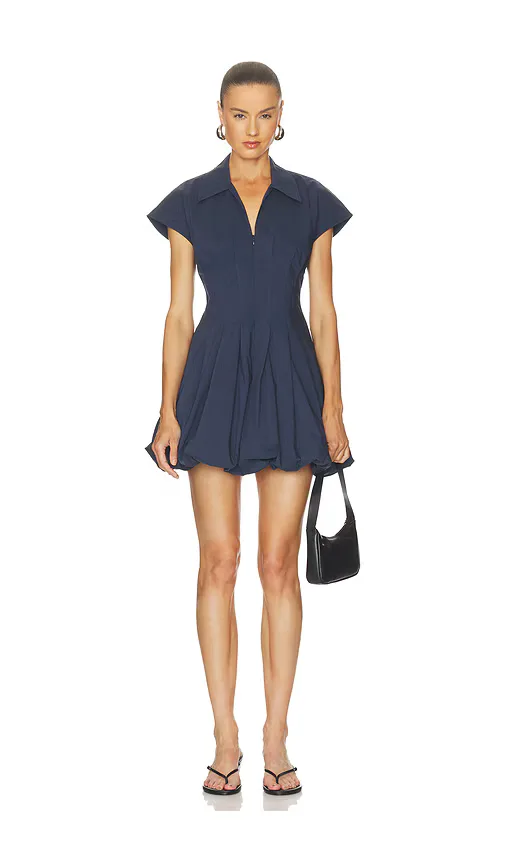 Lirinne Short Sleeve Mini Bubble Dress by SIMKHAI