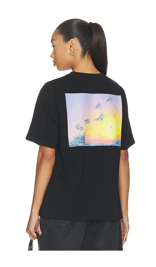 Supergirl Print Short Sleeve T-Shirt by David Koma