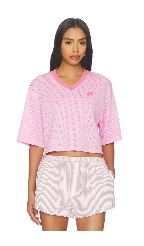 Cropped Mesh Jersey Top by Nike