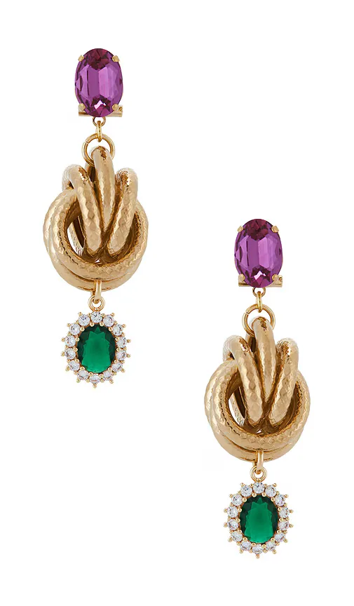 Omega Clasp Knot & Charm Pendant Earrings by Anton Heunis