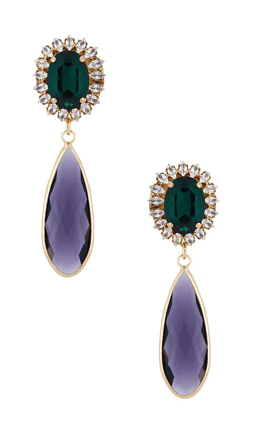 Stud with Clip Oval & Tear Pendant by Anton Heunis