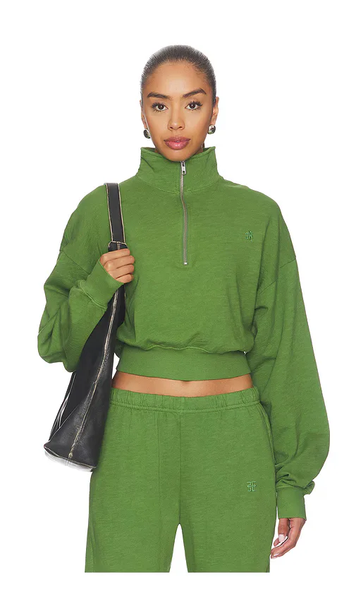 Cropped Half-Zip Sweatshirt by Eterne