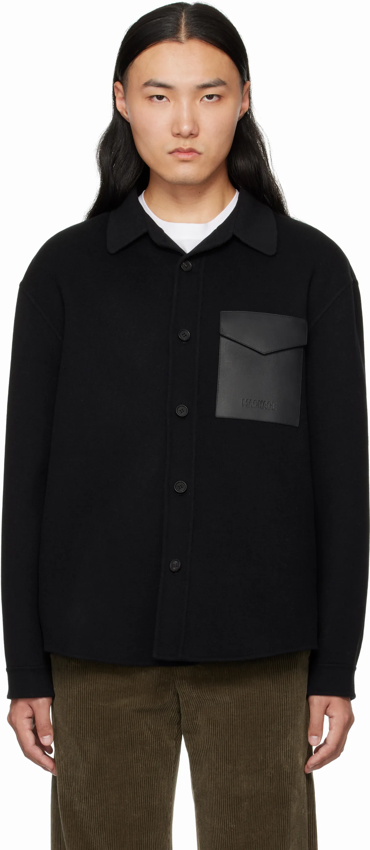 Black Emmanuel Double-Face Wool Jacket