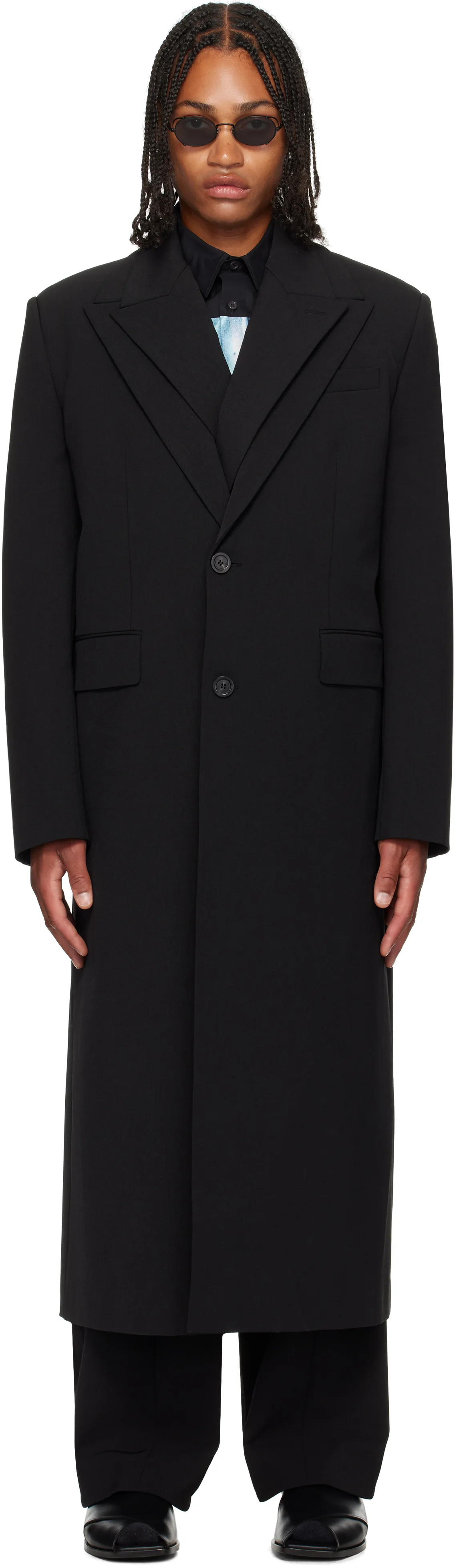 Black Double Layer Coat