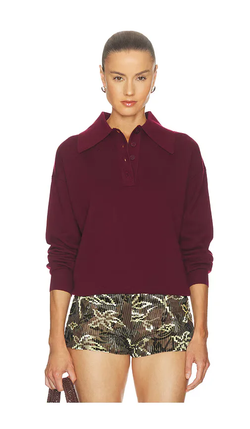 Claudia Plum Knit Polo by Alemais