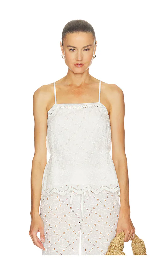 Side Smocked Lace Cami Top by Bobi