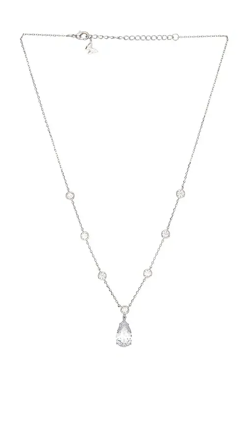 Fancy Cz Pear Drop Bezel Chain Necklace by By Adina Eden