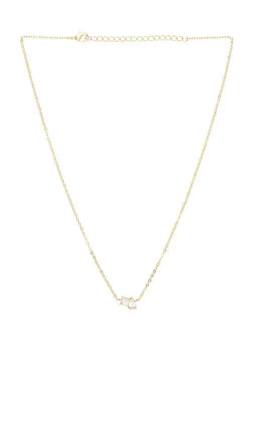 Cz Princess Cut x Baguette Pendant Necklace