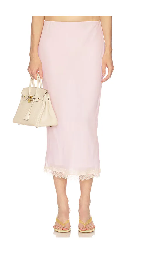 Viscose Georgette Slip Skirt with Lace by Helsa