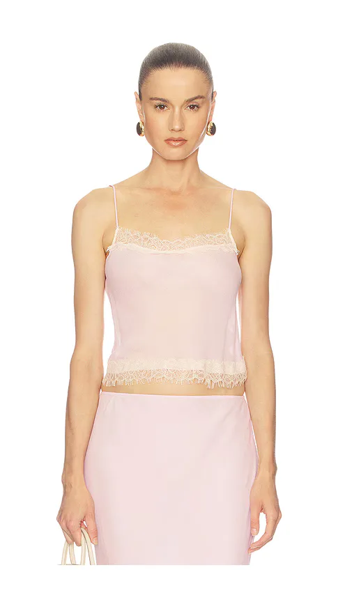 Viscose Georgette Cami with Lace by Helsa