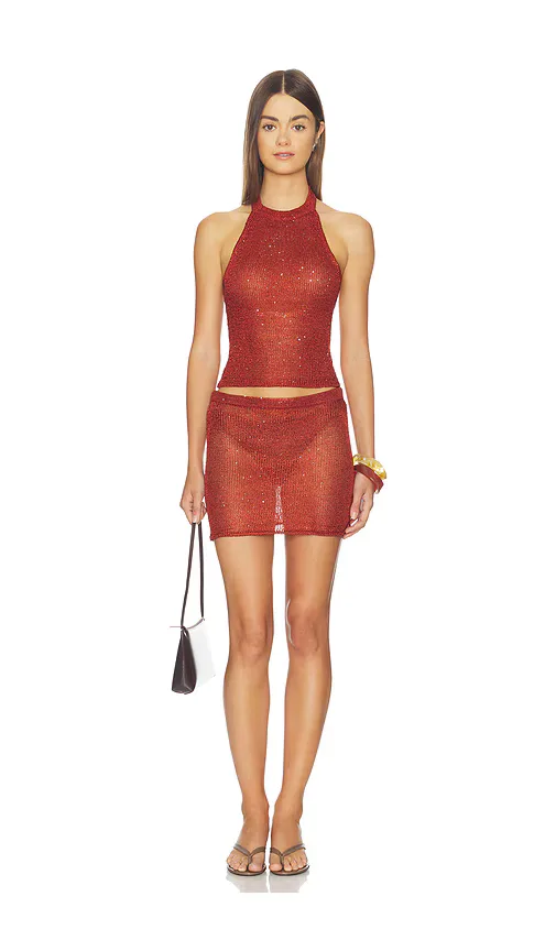 Fifer Crochet Mini Skirt Set by superdown