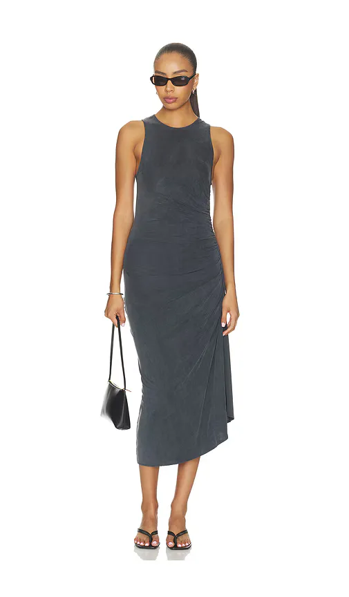 Draped Overlay Raglan Sleeve Mini Dress