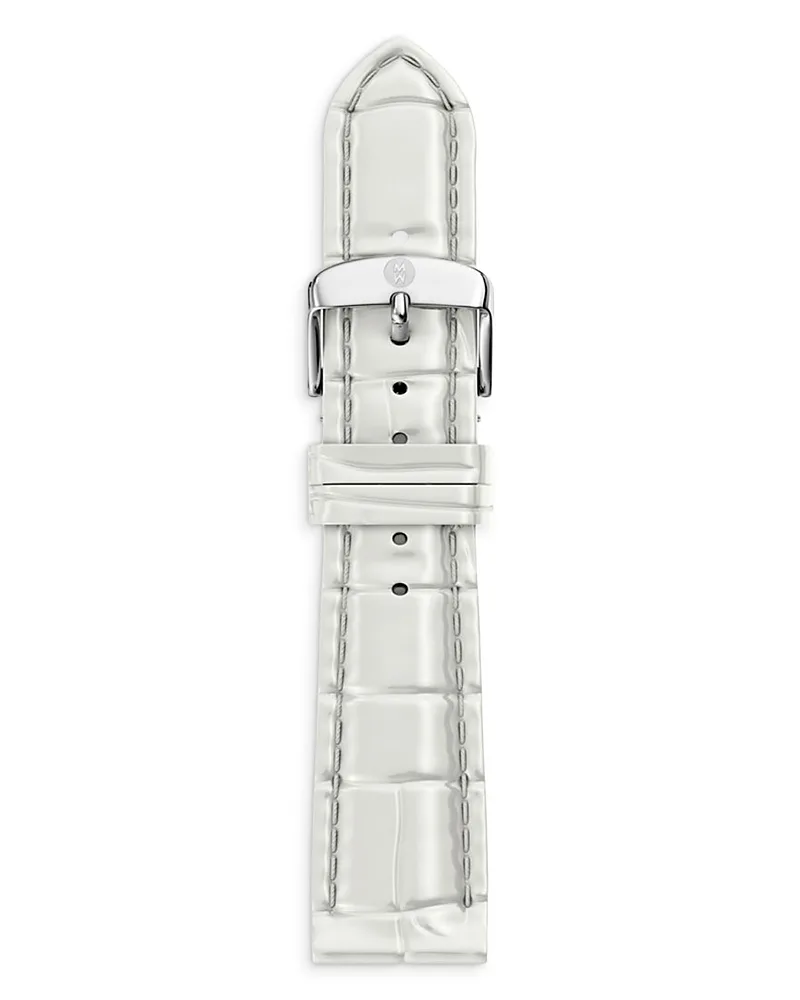 Croco Embossed Leather Watch Strap by Michele