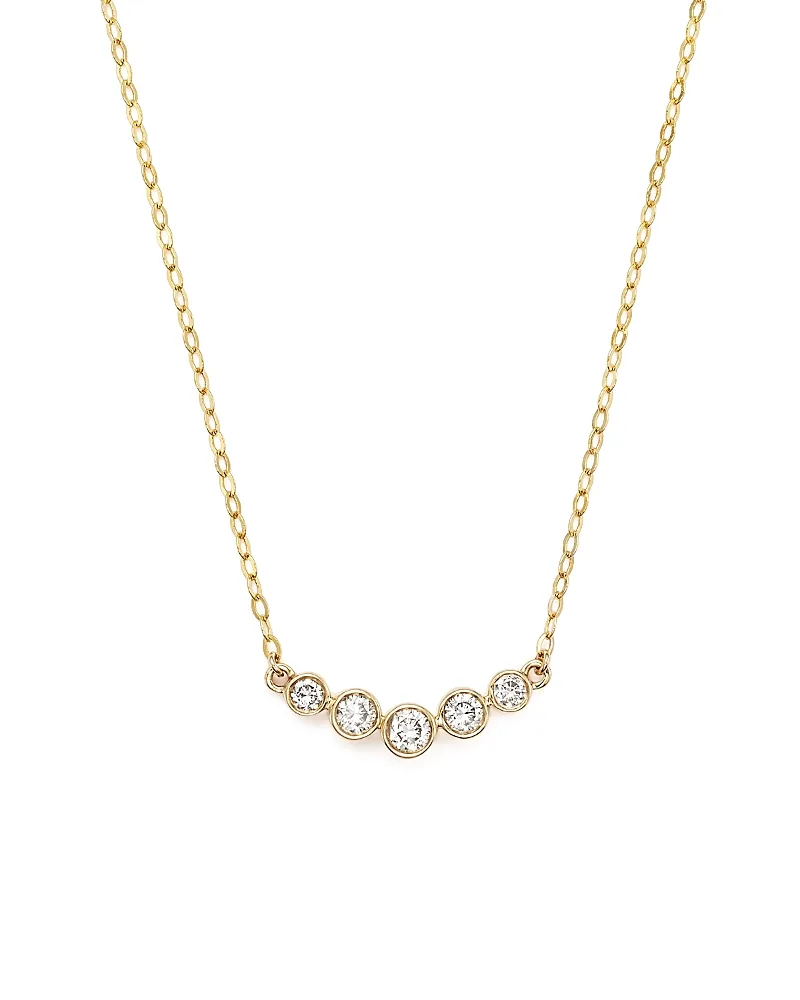 Diamond 5 Stone Graduated Pendant Necklace in 14K Yellow Gold, 0.25 Tcw by Bloomingdale's Fine Collection