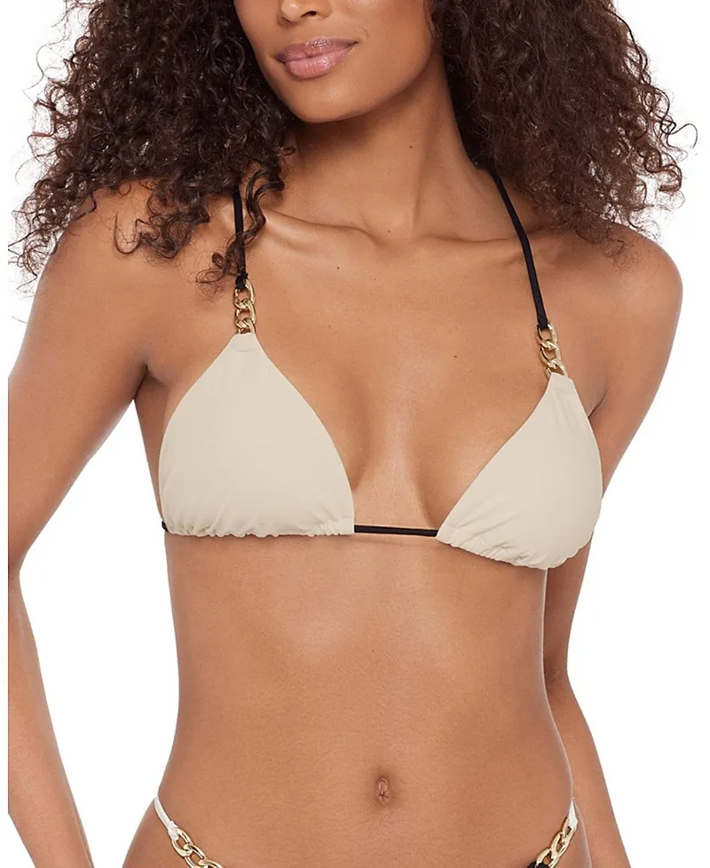 Over the Shoulder Triangle with Gold Chain Trim Top