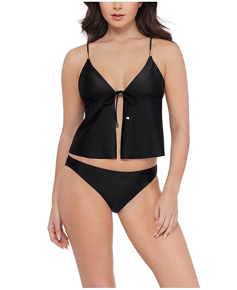 Tie Front Crop Tankini Top