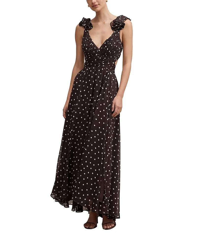 Selena Ruffle Shoulder Maxi Dress by Ever New