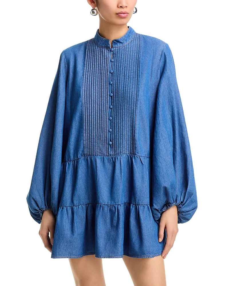 Antonia Chambray Mini Dress by Bardot
