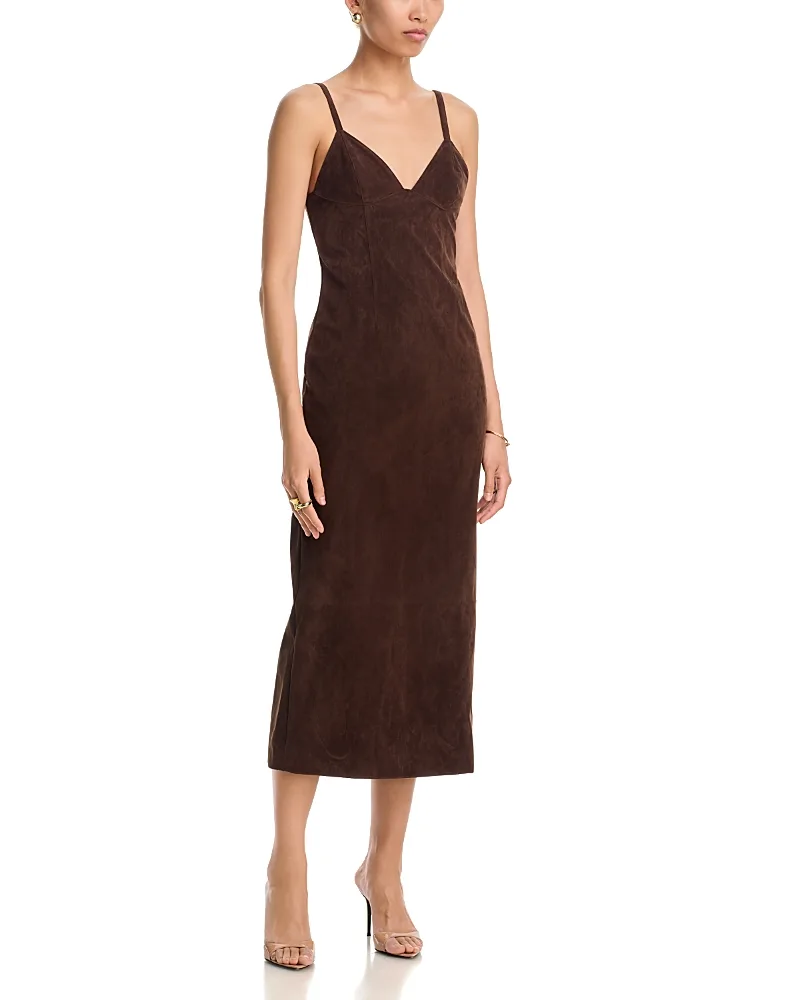 Estine Faux Suede Midi Dress by Bardot