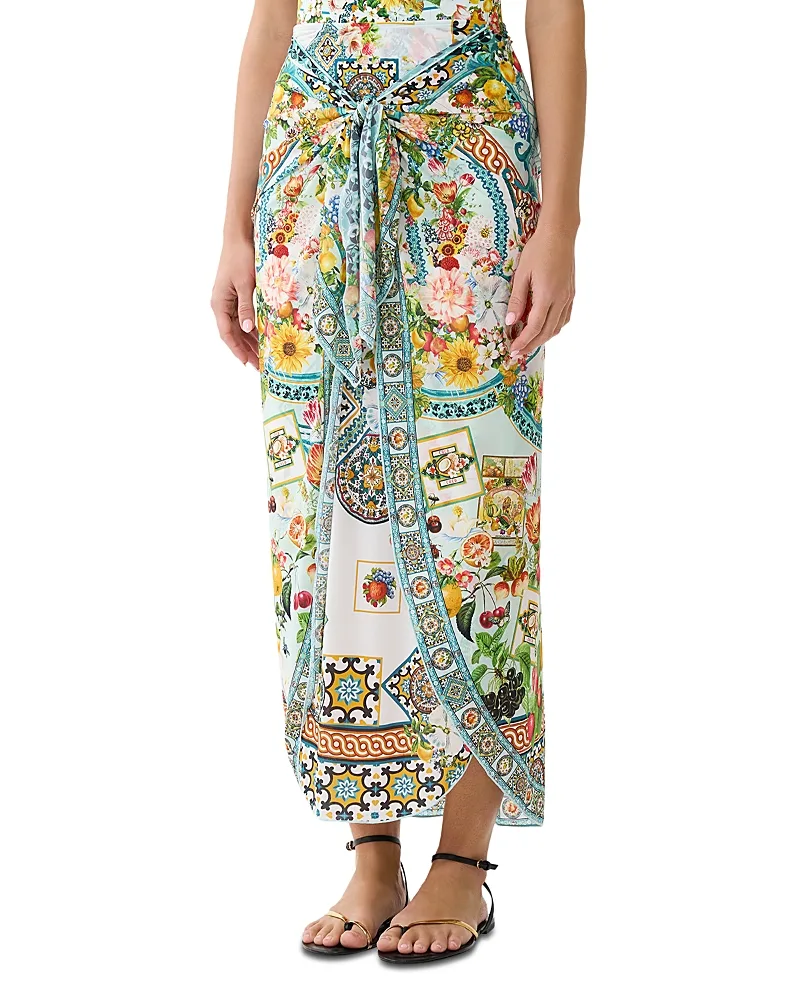 Layered Tie Front Sarong Cover-Up