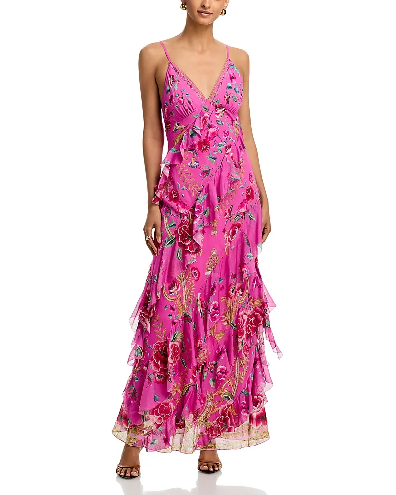 Silk Asymmetric Ruffled Dress by Camilla
