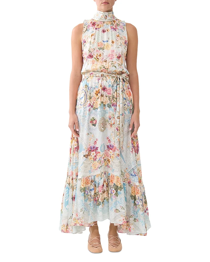 Silk Tie Neck Maxi Dress by Camilla