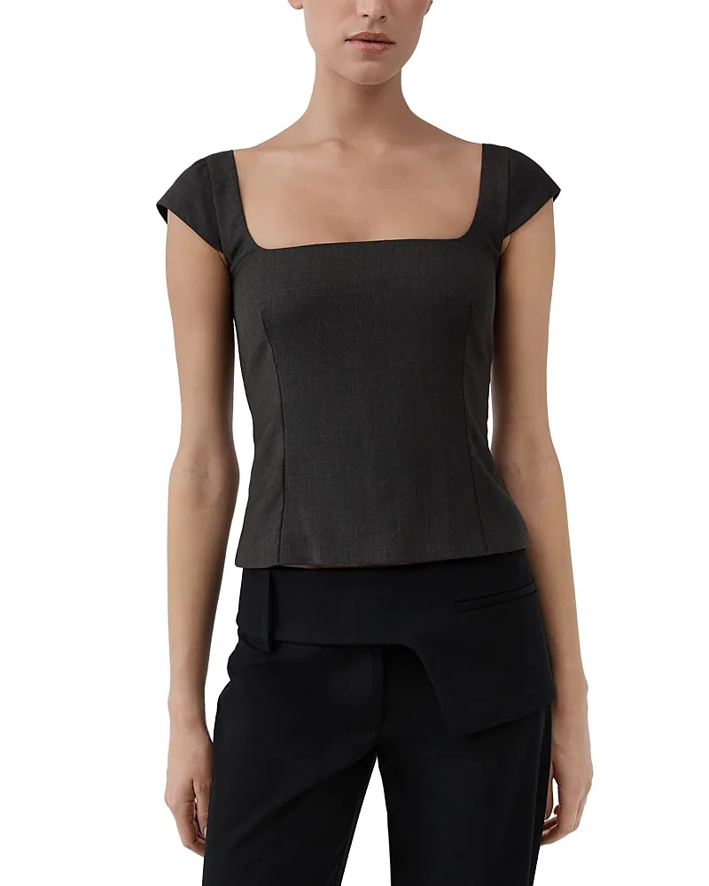 Wool Blend Cap Sleeve Top by St. Agni