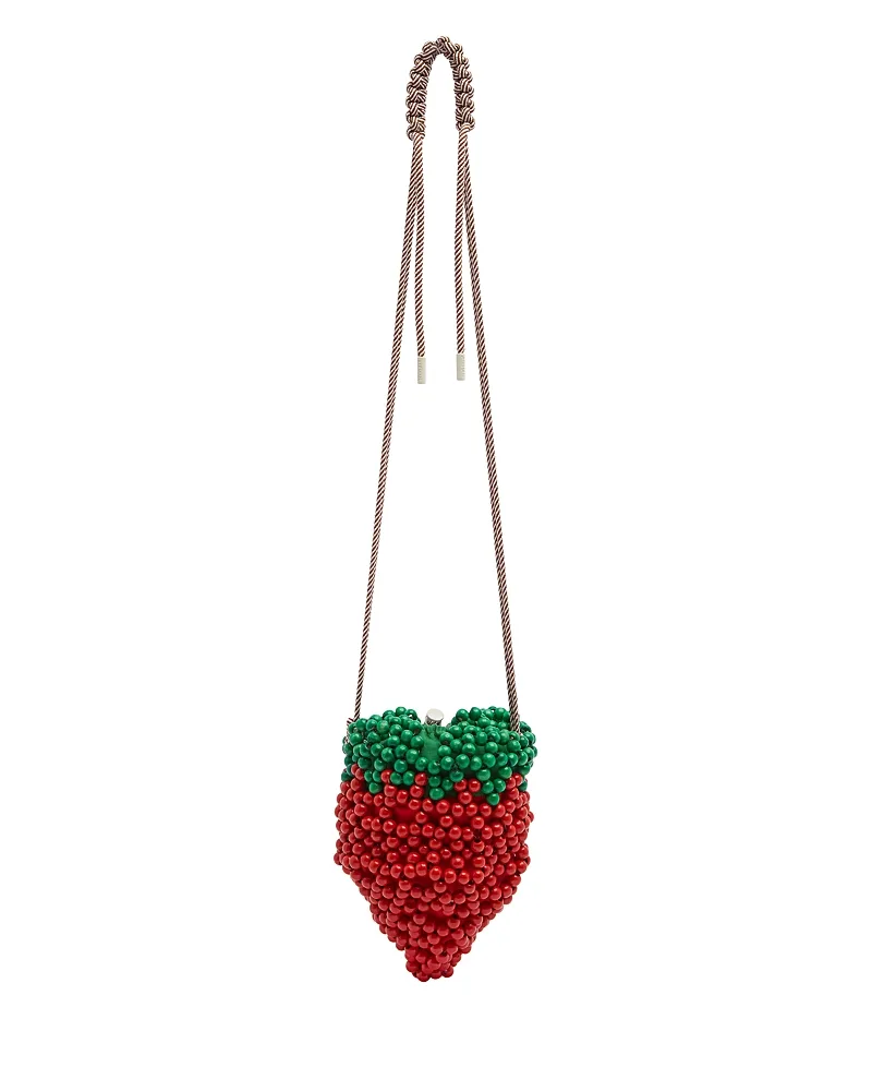 Wood Bead Strawberry Mini Bag by Alemais