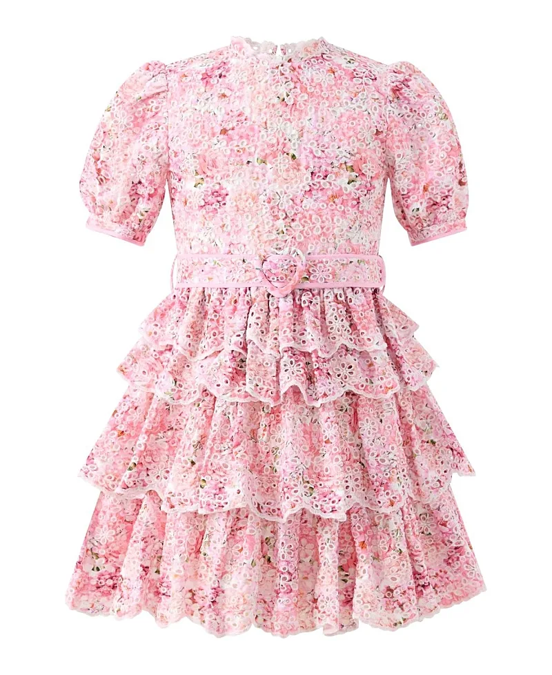 Julietta Frill Embroidered Dress by Marlo Kids