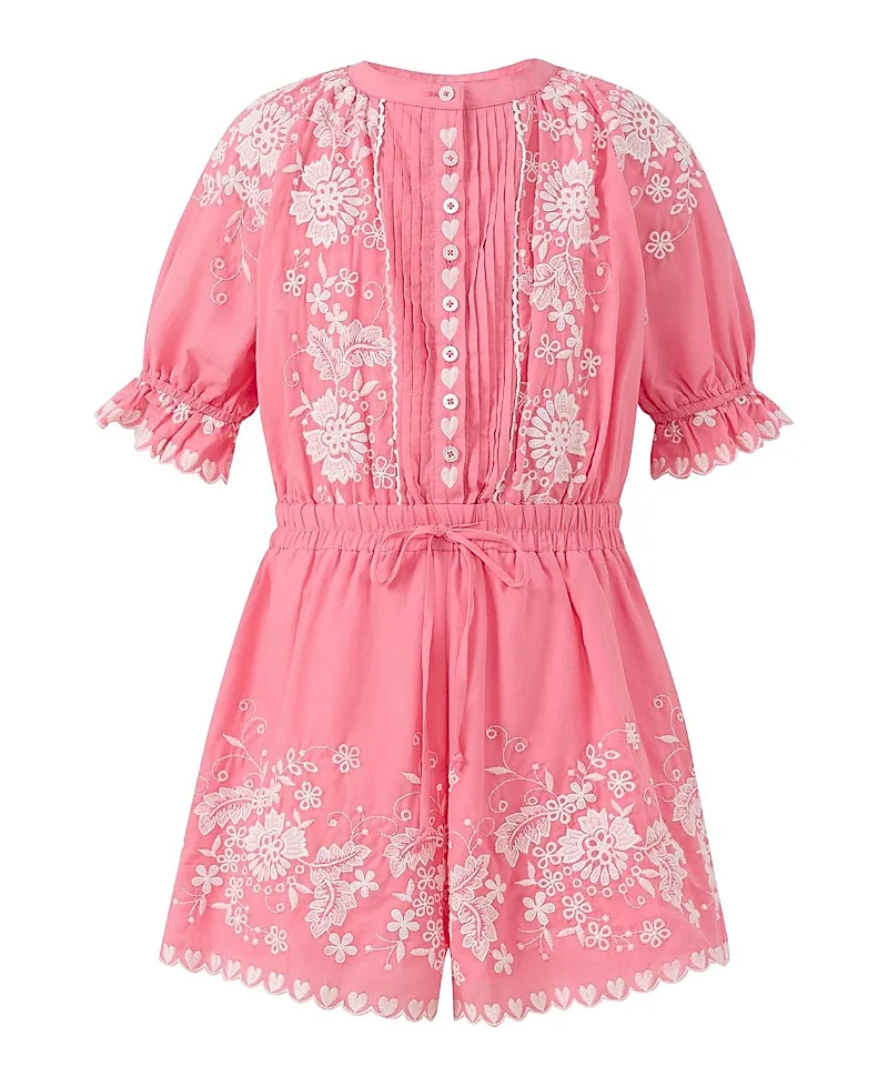 Selena Cotton Embroidered Romper by Marlo Kids