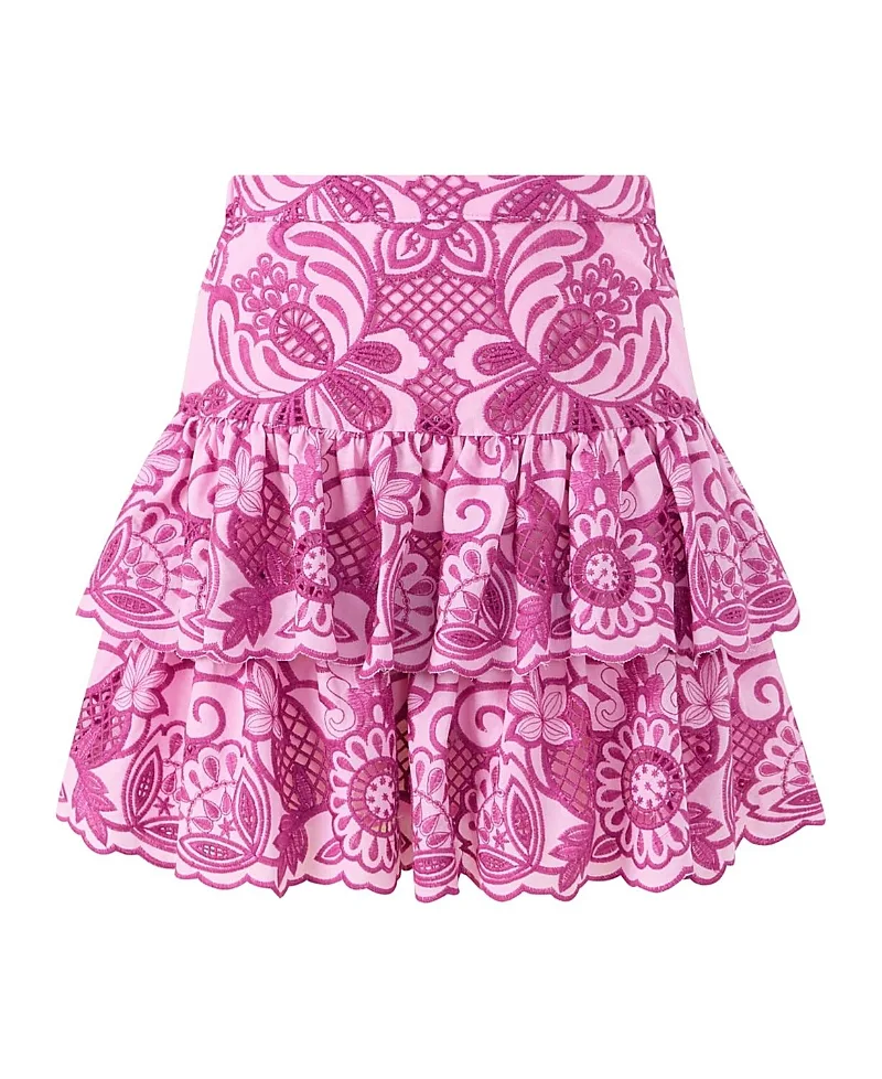 Alora Embroidered Frill Mini Skirt by Marlo Kids