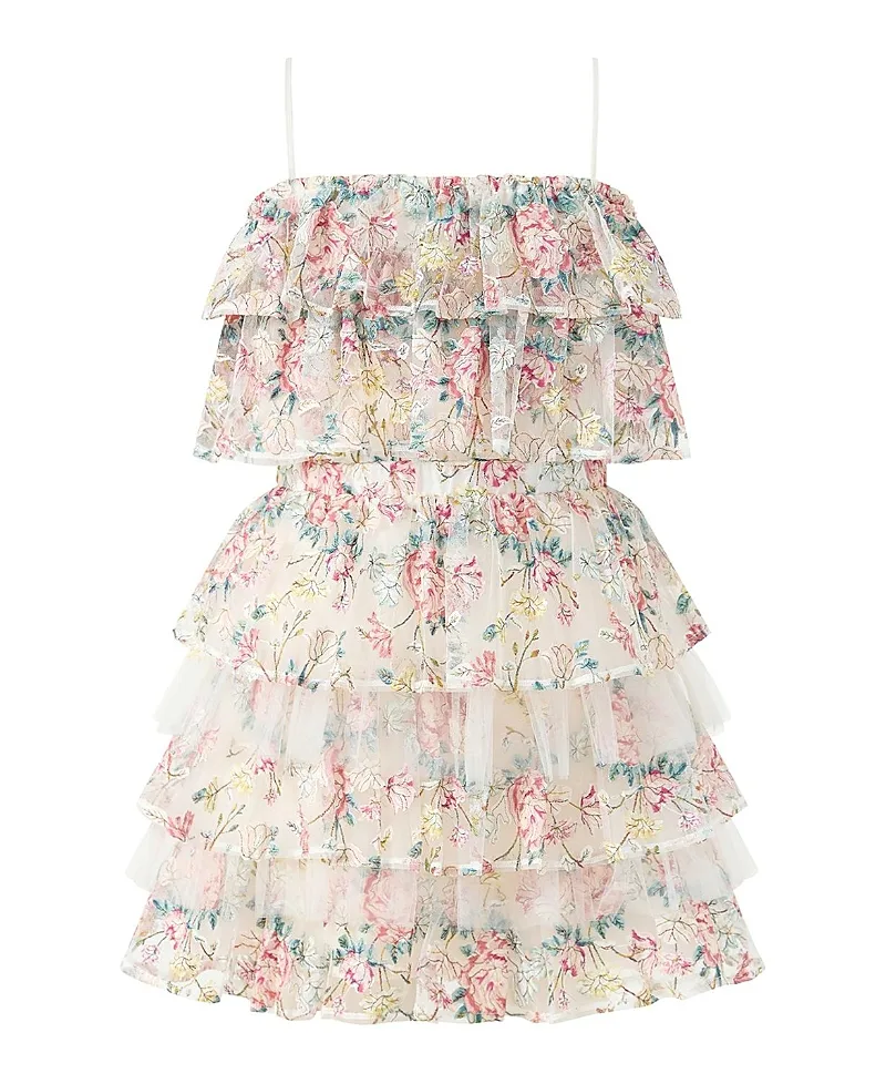 Reign Frill Embroidered Mini Dress by Marlo Kids