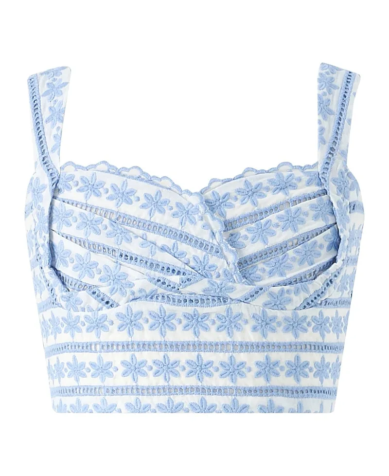 Odessa Frill Embroidered Top by Marlo Kids