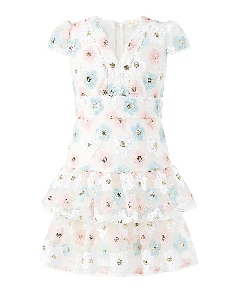Gabrielle Frill Sequin Mini Dress by Marlo Kids