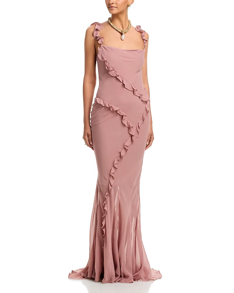 Silk Ruffled Dress by Paris Georgia