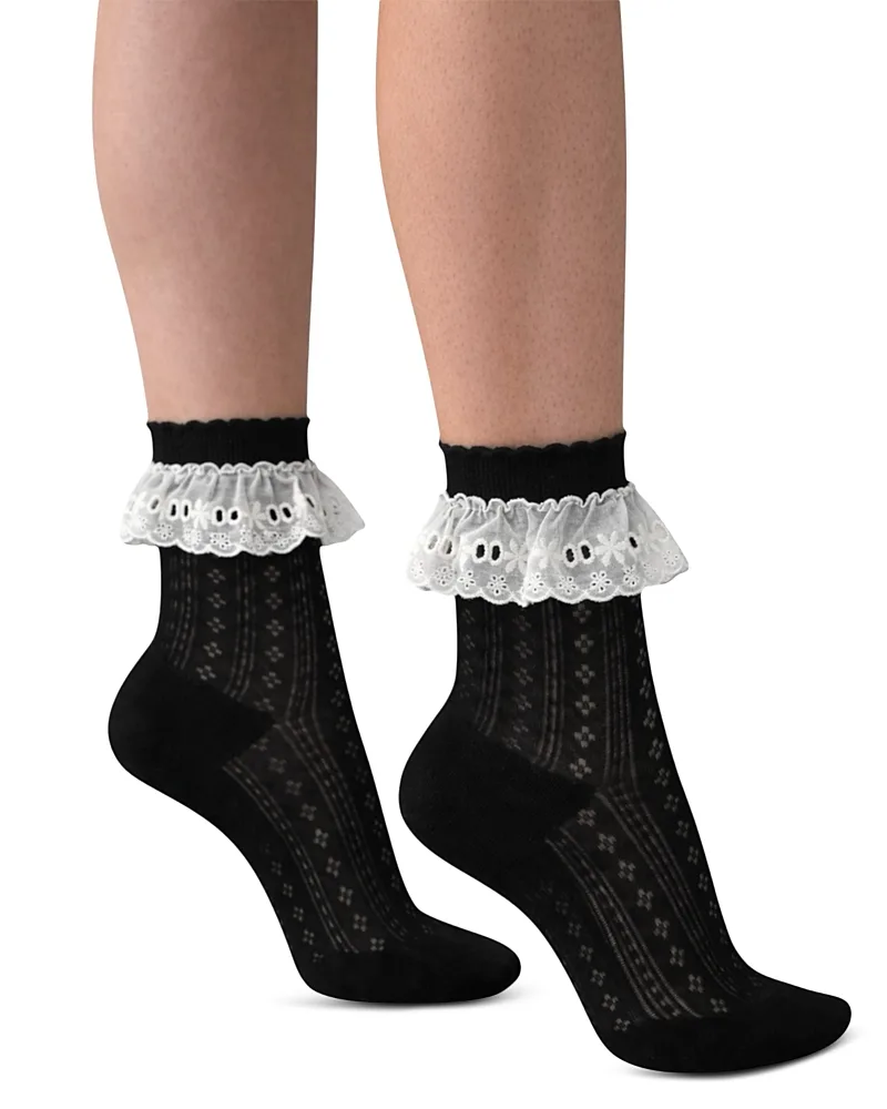Bobby Lace Frill Trim Bobby Socks by High Heel Jungle