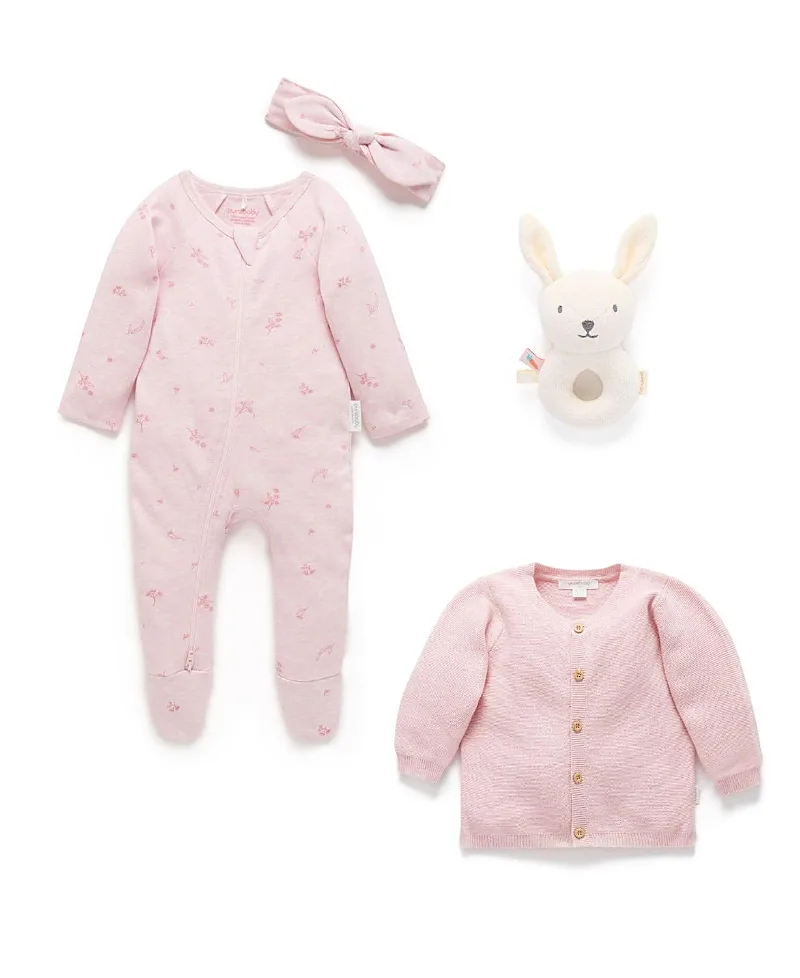 Zip Footie & Cardigan Gift Set by Purebaby