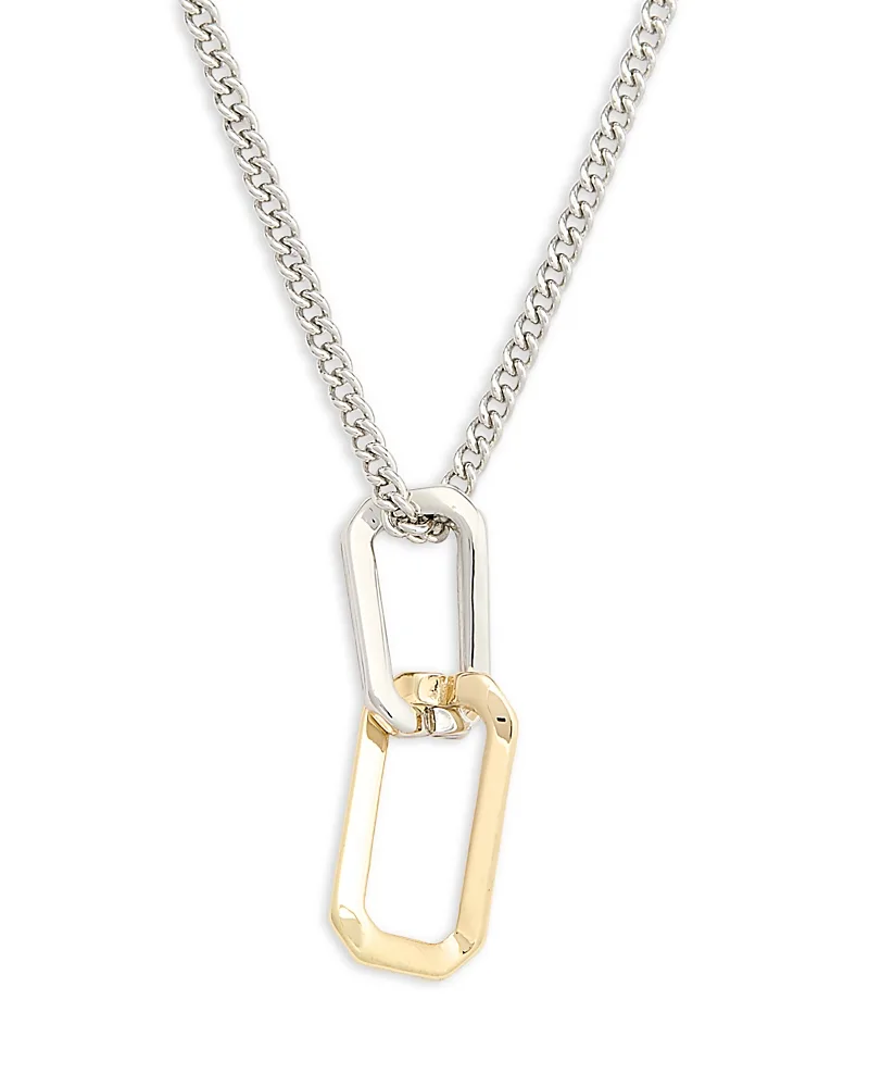 Signature Two-Tone Hexagon Twist Pendant Necklace, 17-19 by Allsaints