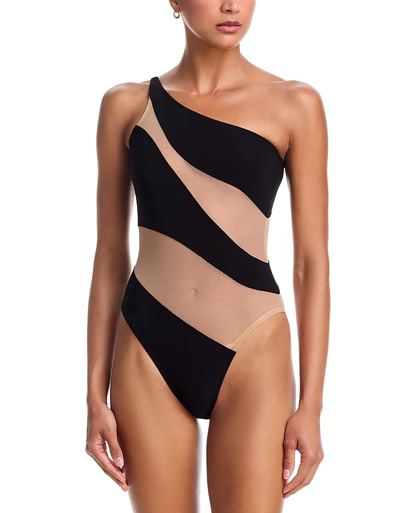 Mesh One Shoulder Swimsuit by Norma Kamali