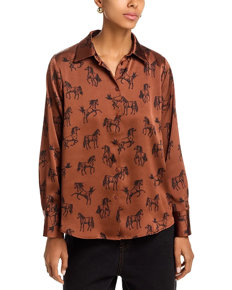Horse Print Relaxed Shirt by Aqua
