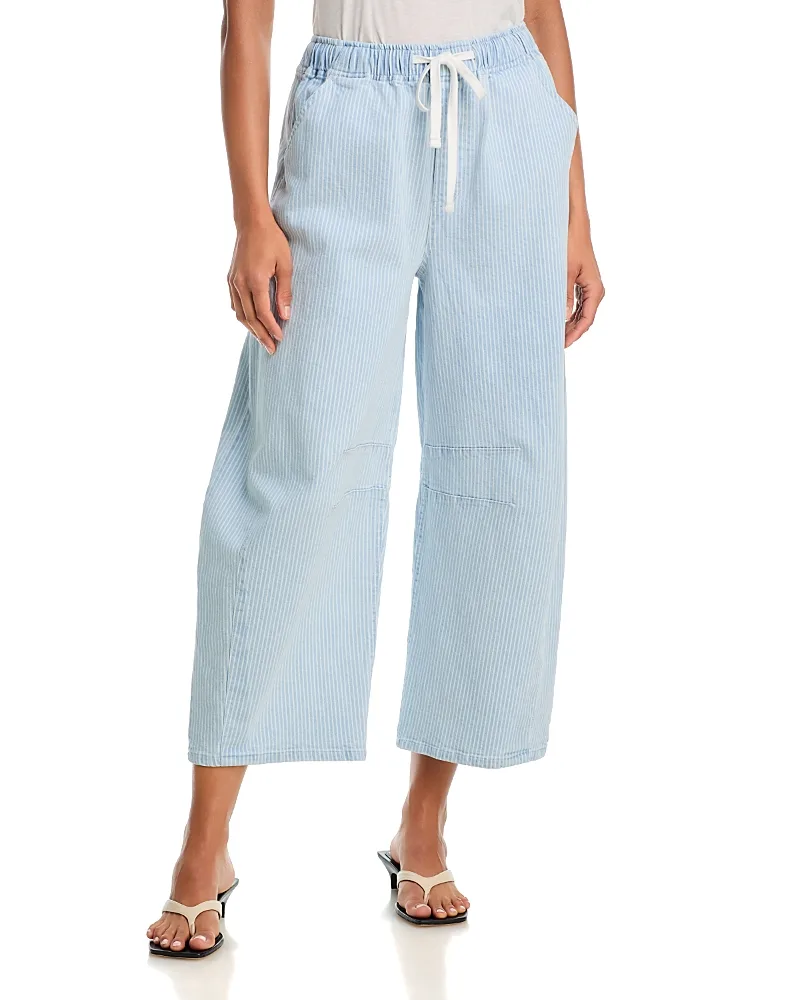 Railroad Striped Barrel Leg Pants by Aqua