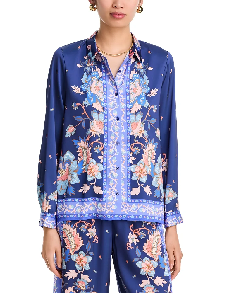 Scarf Button Front Shirt by Aqua
