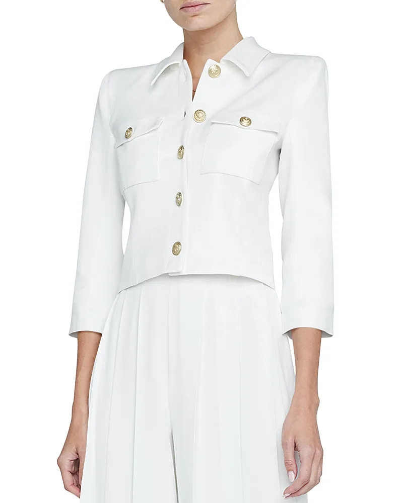Kumi Button Front Crop Jacket by L'agence