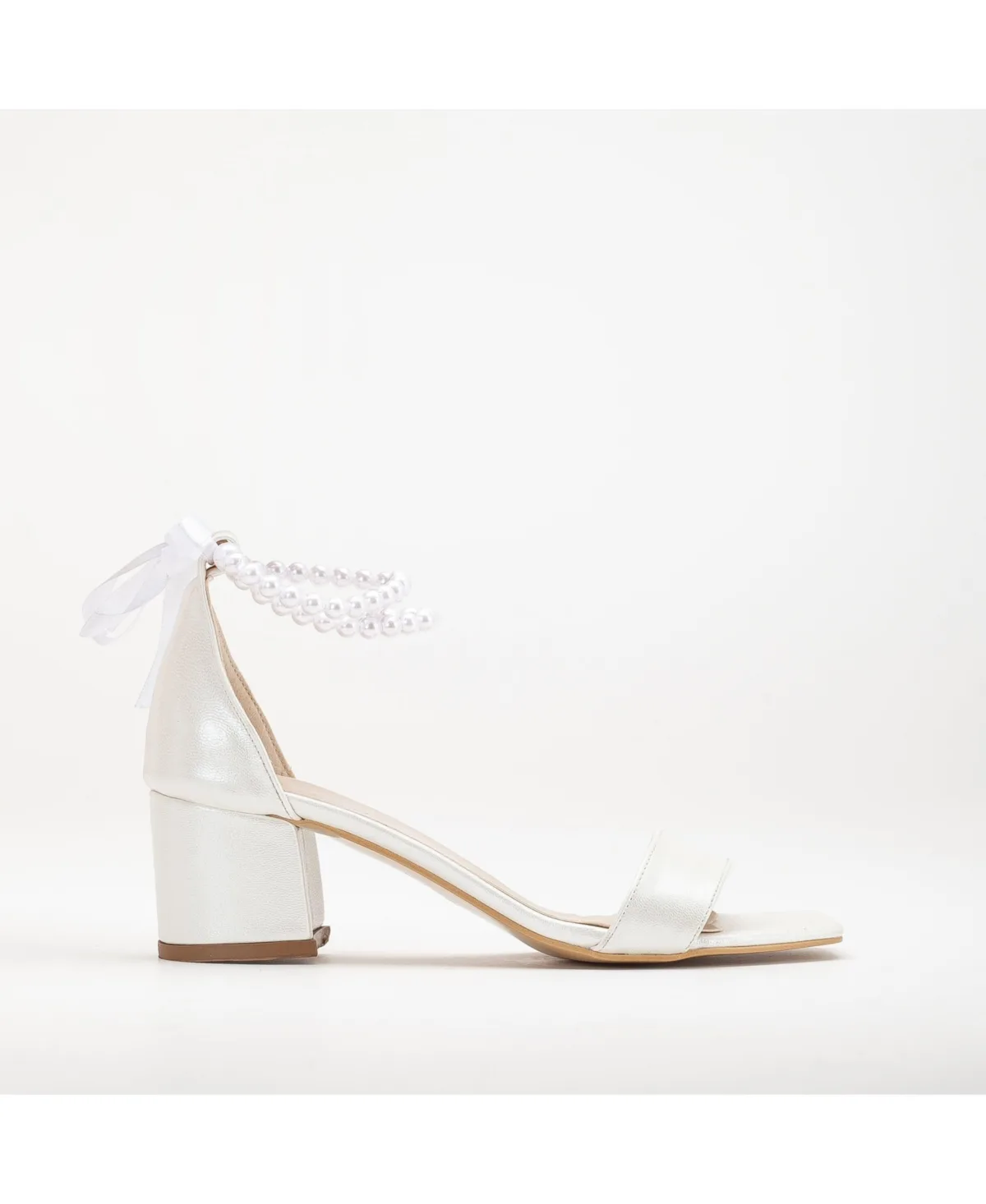 Illy Low Block Heel Sandals with Pearls