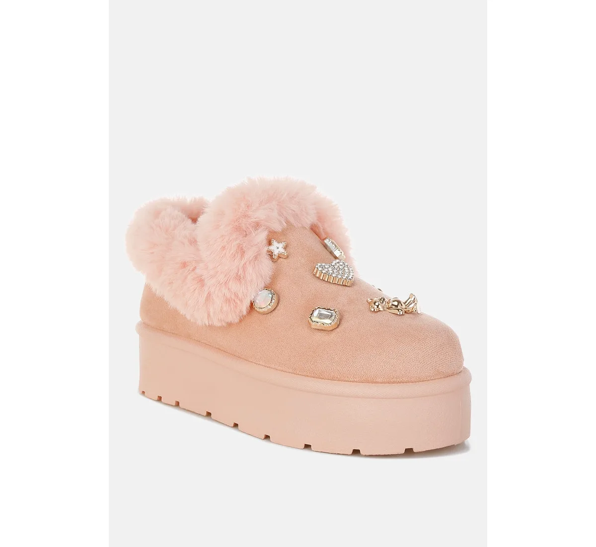 Zeta Charm Detail Slip on Snow Boots by London Rag