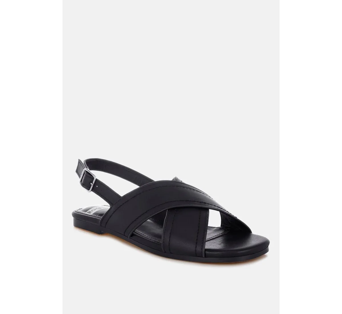Jamon Classic Cross-Strap Buckled Flats by Rag & Co