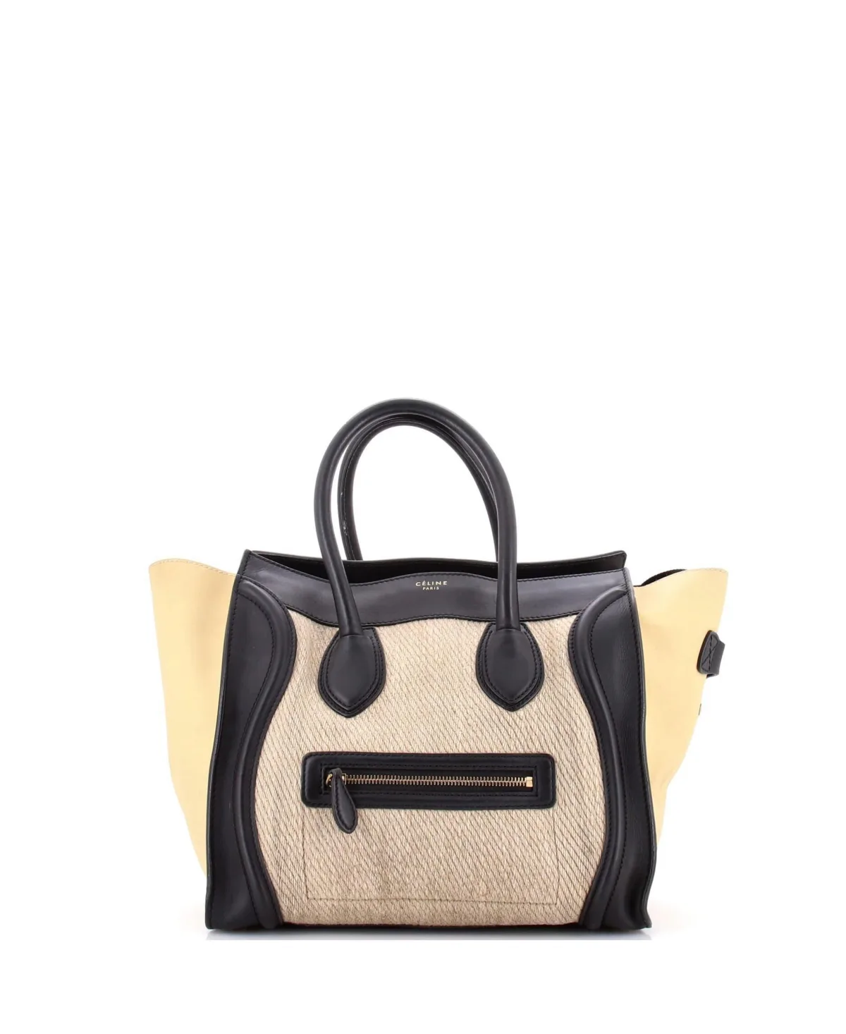 Mini Tricolor Luggage Bag Canvas and Leather by Pre-owned Celine