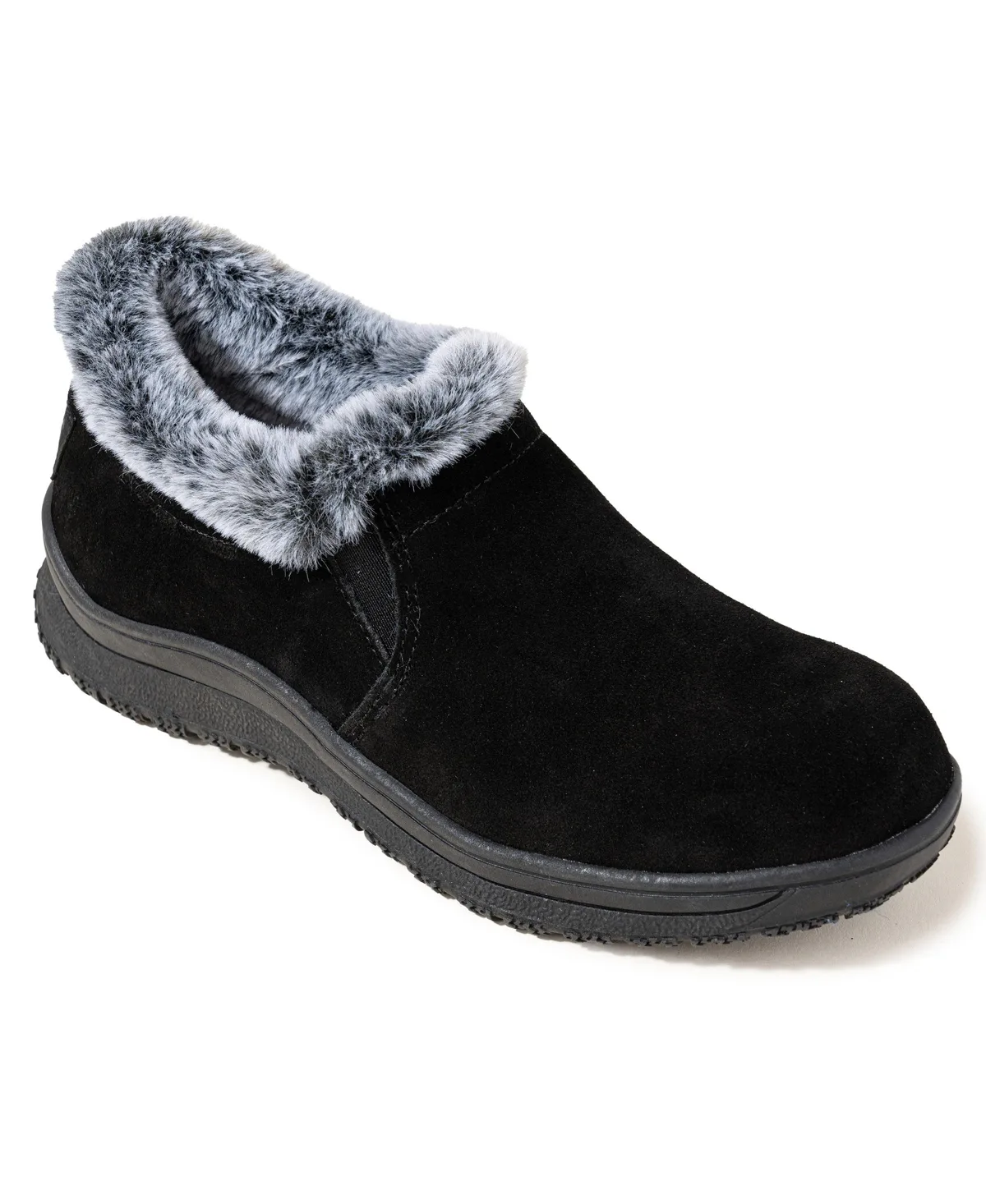 Eagan Suede Faux Fur Lined Booties by Minnetonka