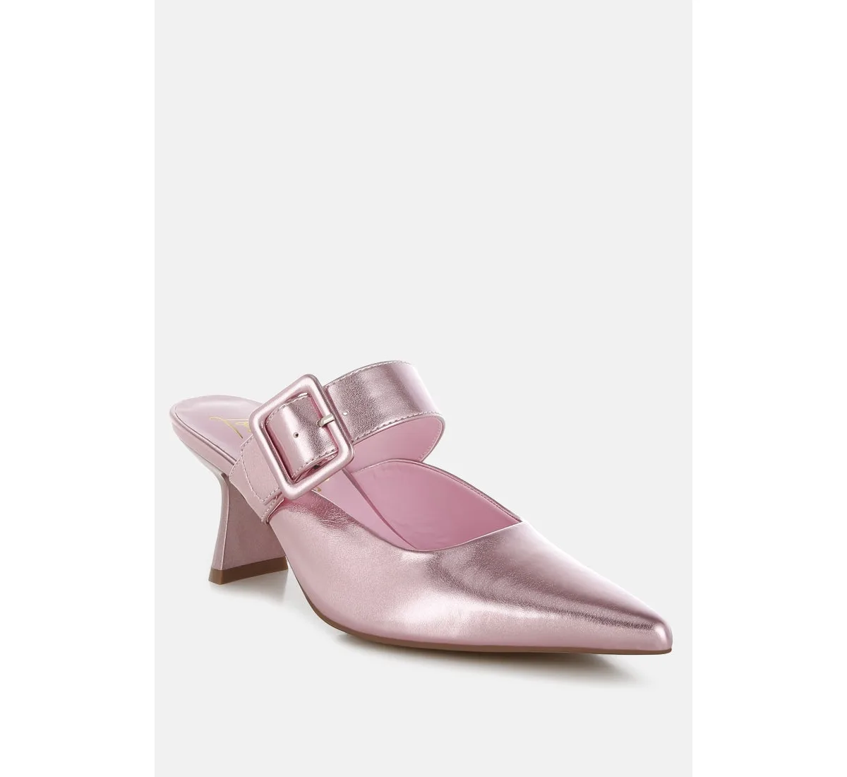 Bismi Large Buckle Kitten Heel Mules by London Rag